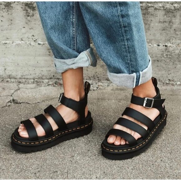 Dr. Martens Women's Blaire Platform Gladiator Sandal in Black Size 9 - Picture 12 of 12